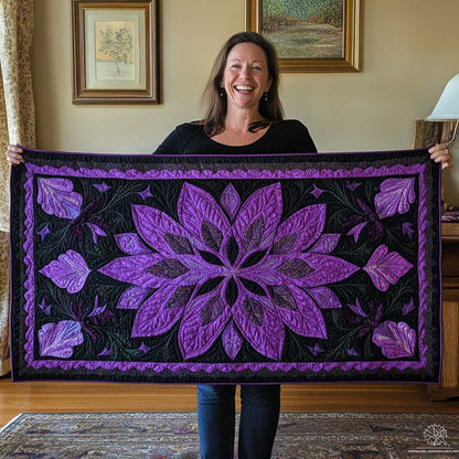 Purple Stardust Petals WN2709018CL Quilted Table Runner