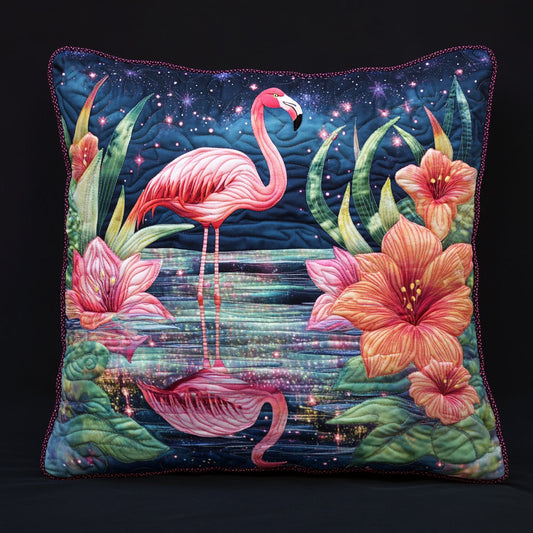 Flamingo Tropical Flowers WT0703055CL Quilt Pillow Case