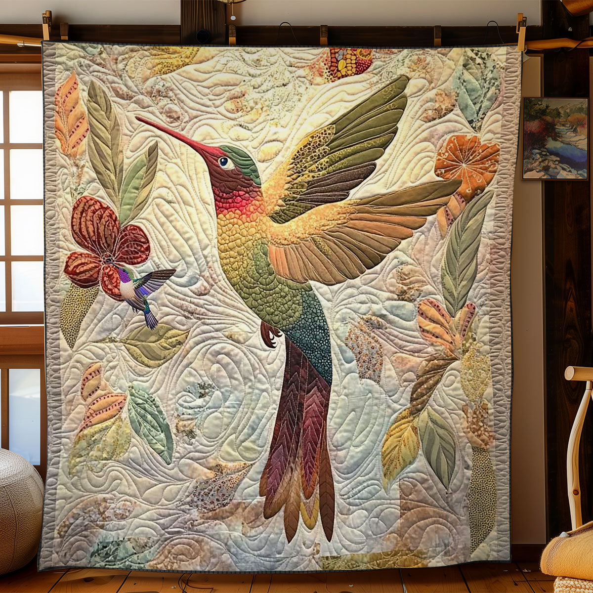 Hummingbird Feather Tranquility WN1010018CL Quilt