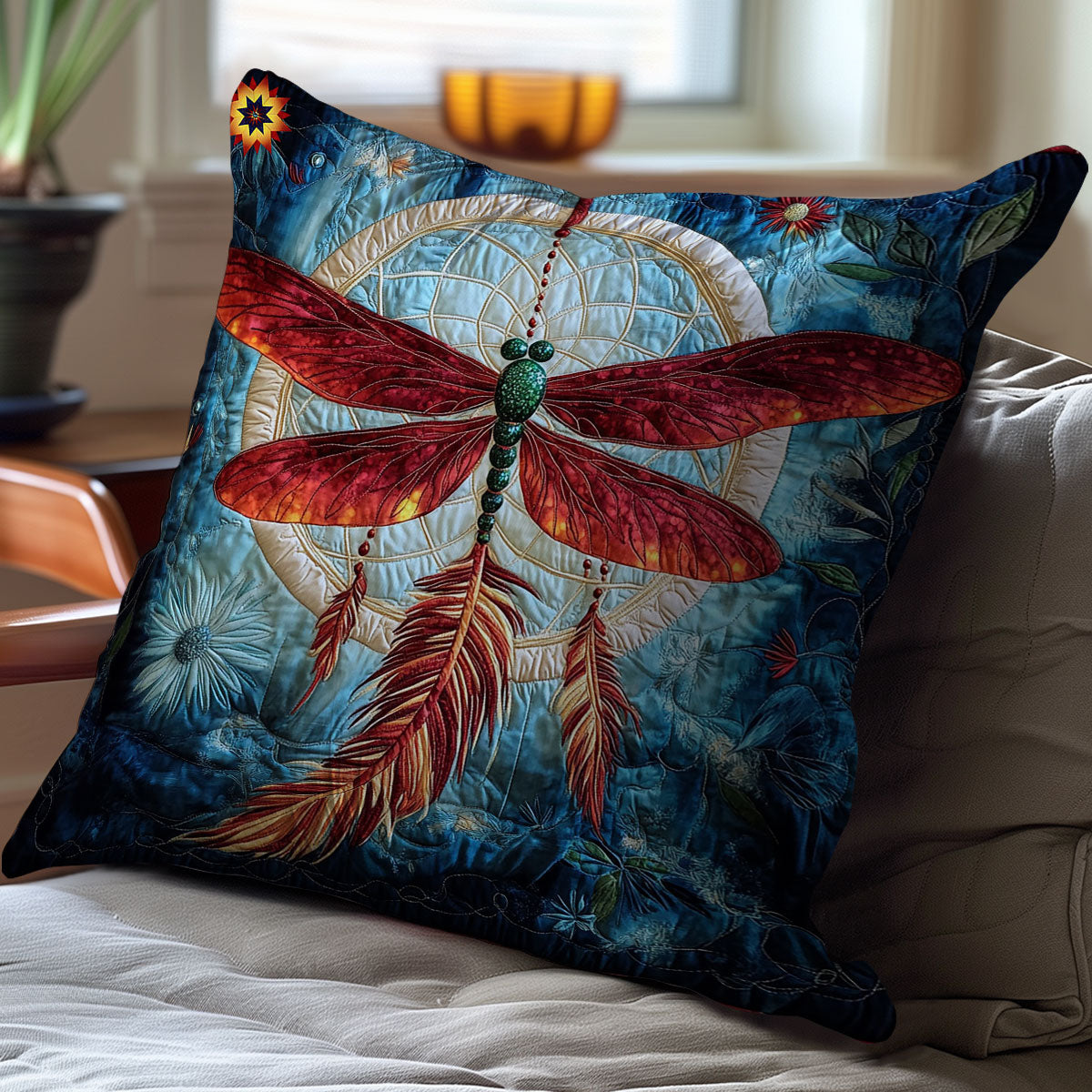 Dragonfly Dreamcatcher WY0412077CL Quilt Pillow Case