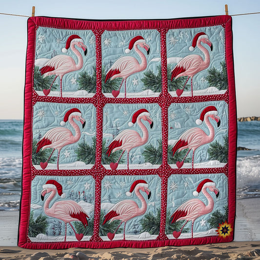 Santa Flamingo WY0512024CL Quilt