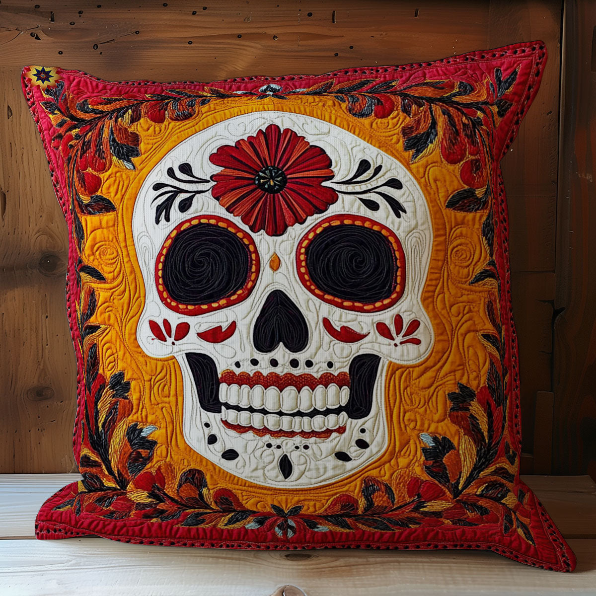 Leaves Skull WY0212032CL Quilt Pillow Case