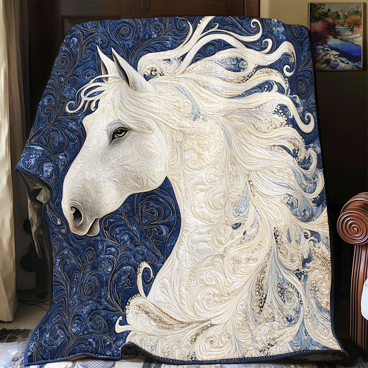 Majestic White Horse WY1502066CL Quilt