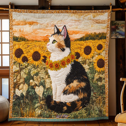 Cat Sunflower Garden WT1403123CL Quilt