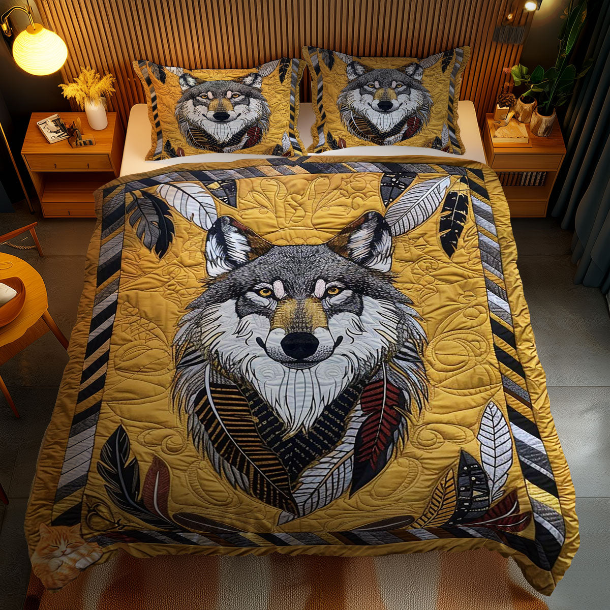 Native Wolf Feather WN1510061CL Duvet Cover Set