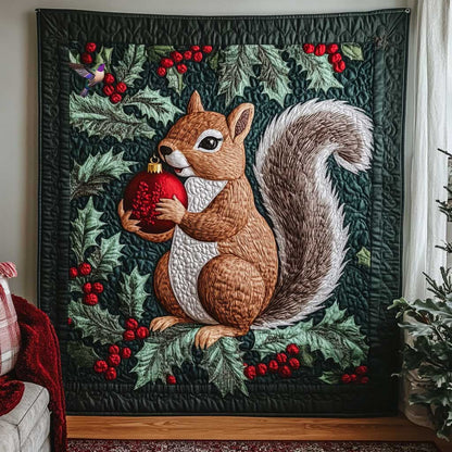 Adorable Squirrel Christmas WP1911002CL Quilt