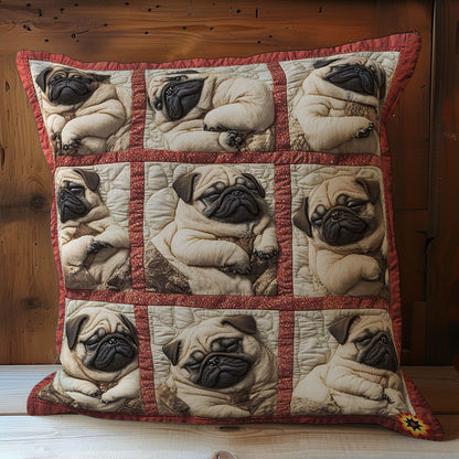 Cute Sleeping Pug WY2501019CL Quilt Pillow Case