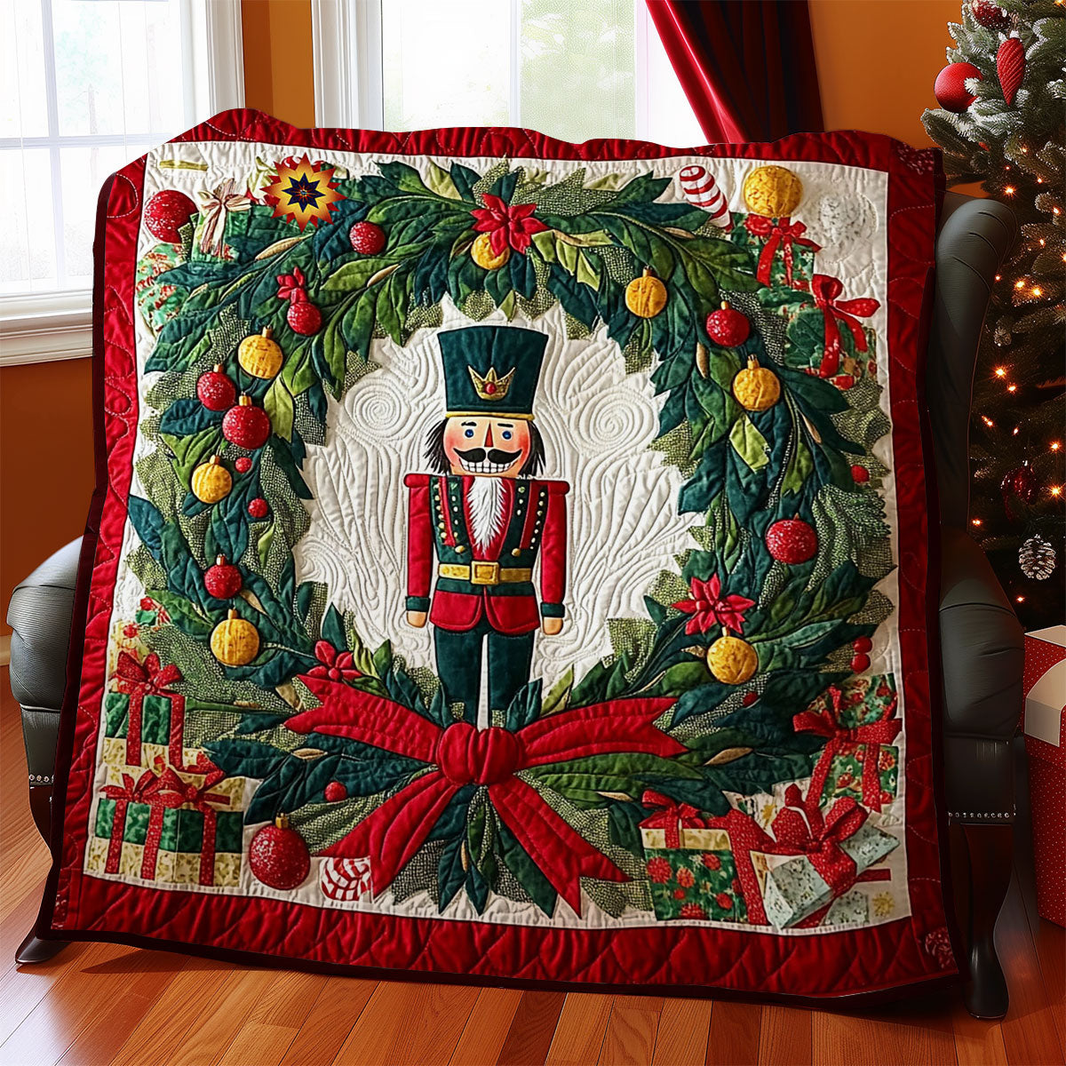 Christmas Wreath Nutcracker WY2711040CL Quilt