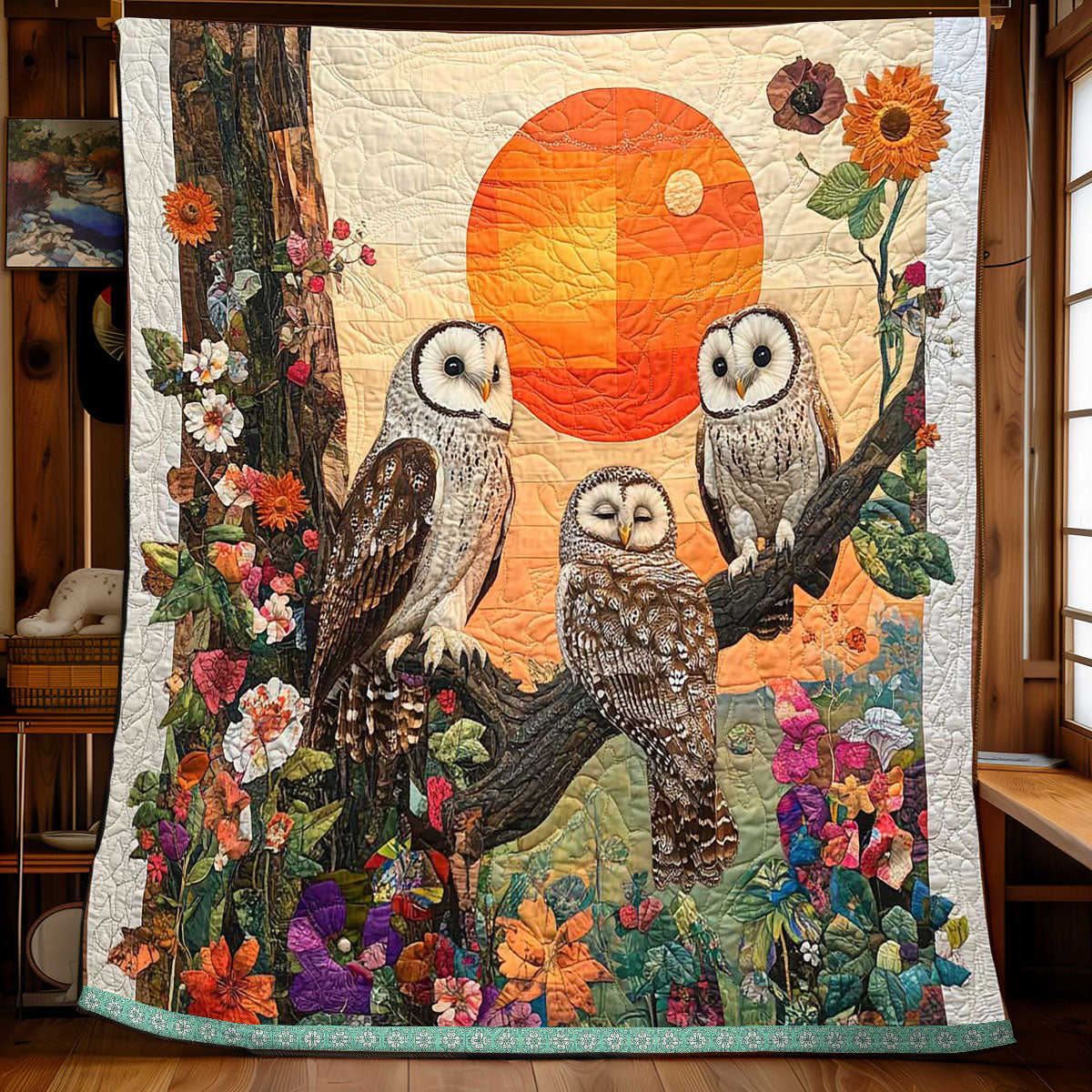 Sunset Owl Branch WP1309022CL Quilt