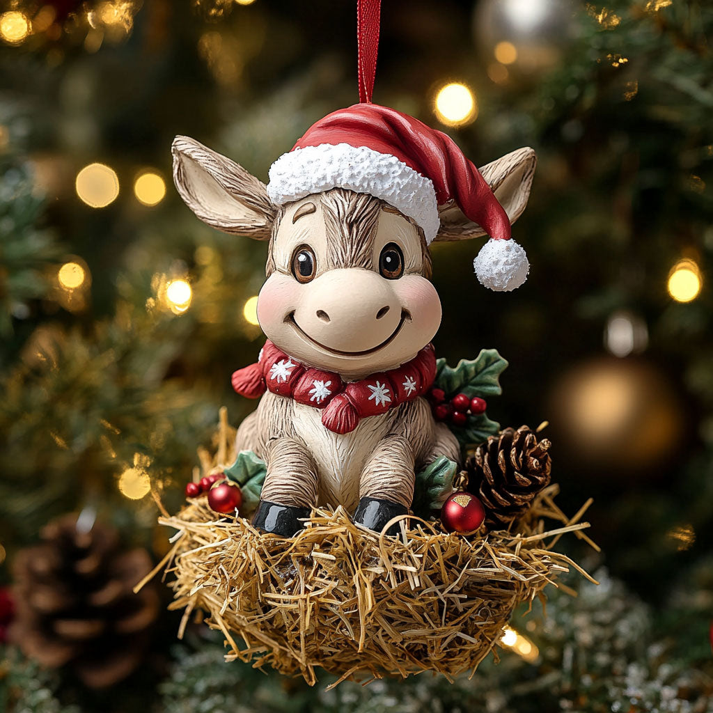 Donkey Cozy Holiday WN1111030CL Christmas Ornament