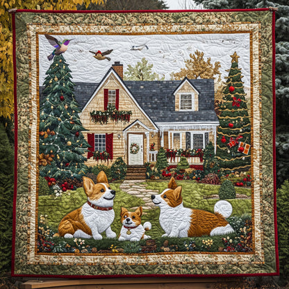 Corgi in Yard WX2310016CL Quilt