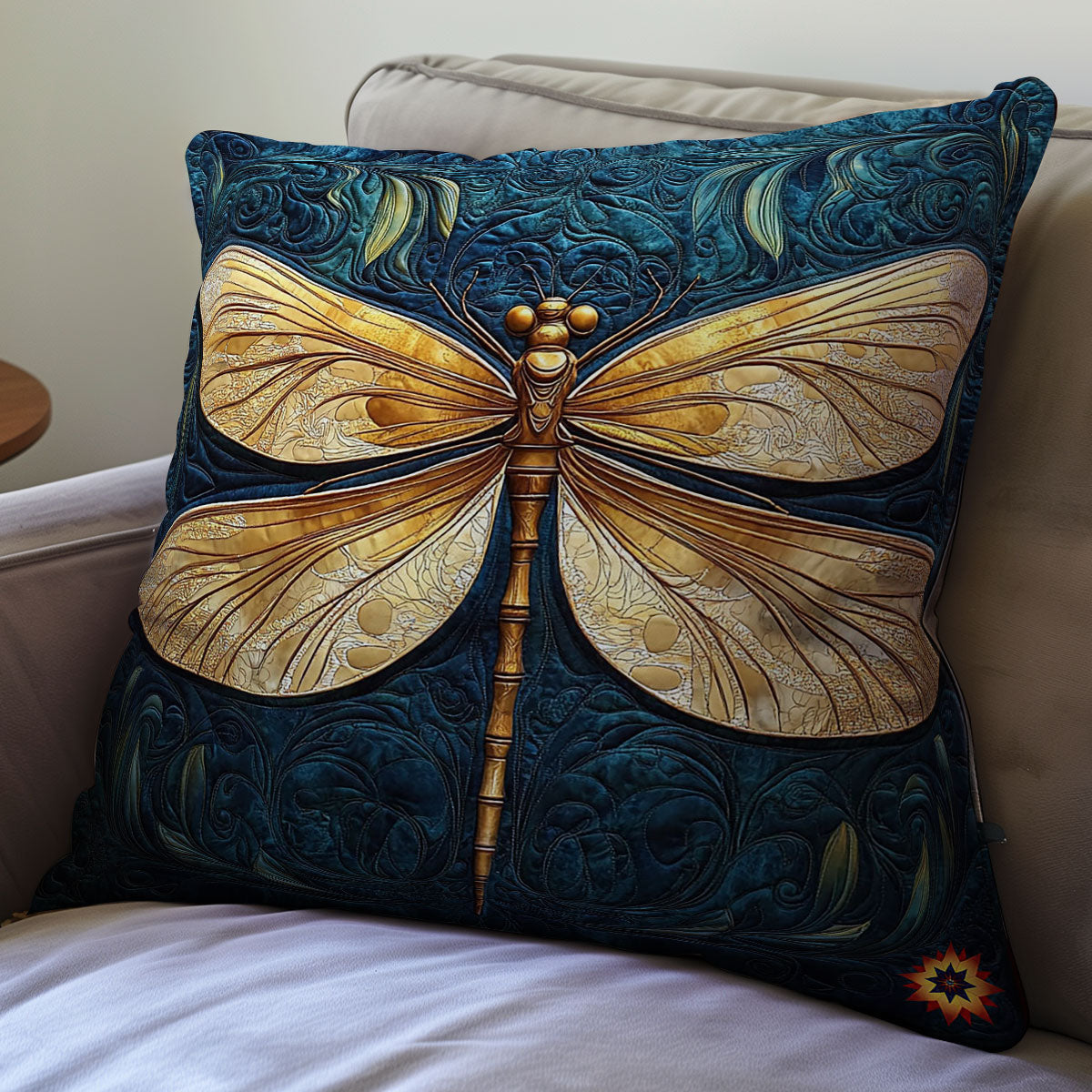 Gold Dragonfly WY0312109CL Quilt Pillow Case