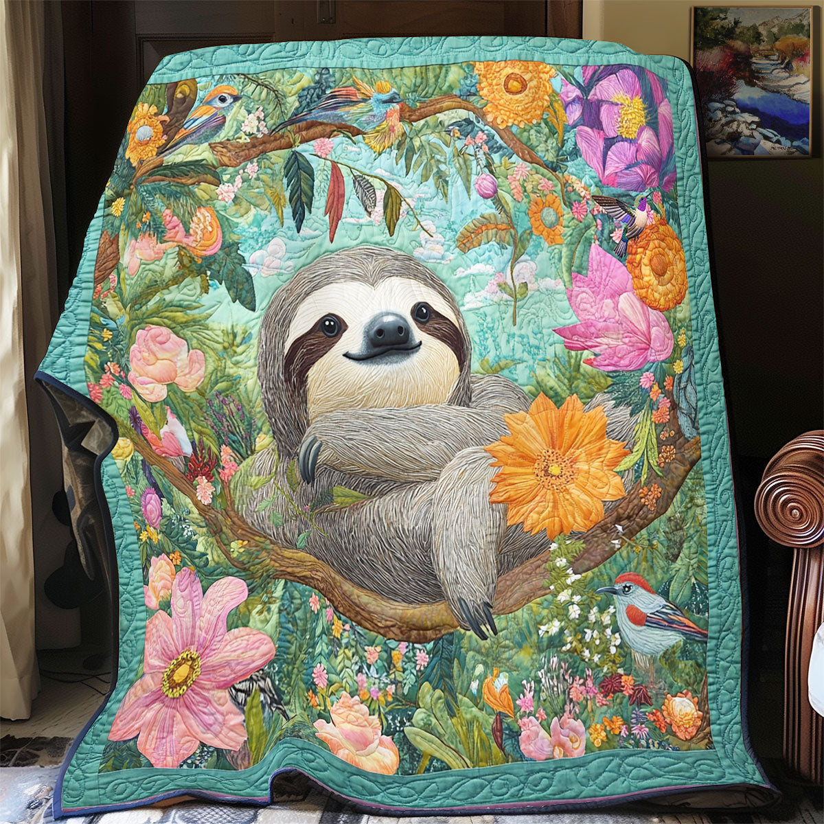 Tropical Forest Sloth WY1311012CL Quilt
