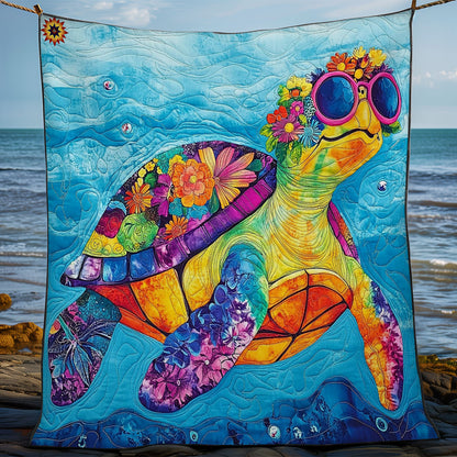 Colorful Flower Turtle WY2511039CL Quilt