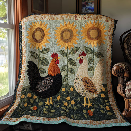 Chicken Couple WX0212008CL Quilt