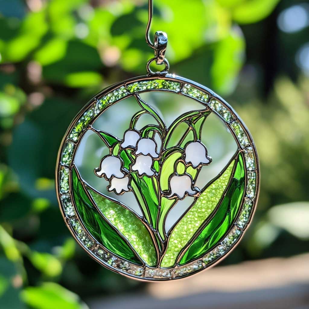 Lily Of The Valley WJ0710042CL Stained Glass Suncatcher