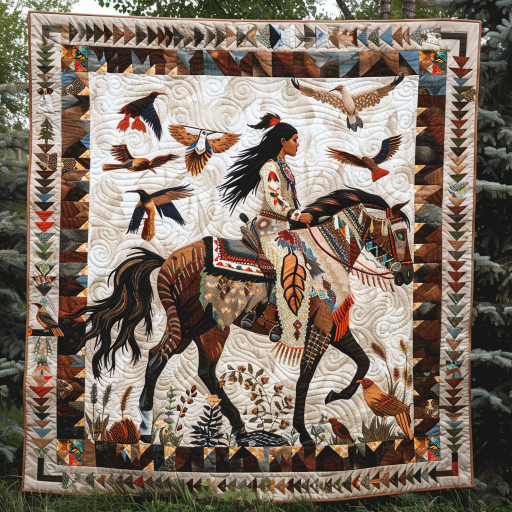 Native American Woman WJ1410015CL Quilt