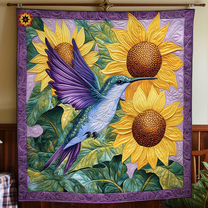 Sunflower Hummingbird WY2111027CL Quilt