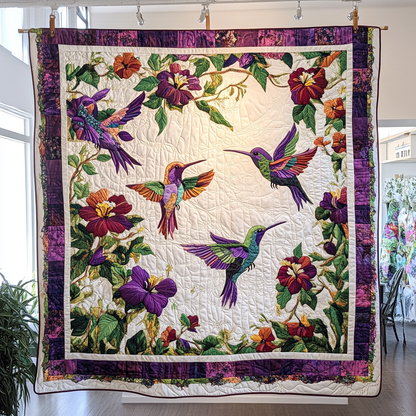 Purple Hummingbird Delight WN2309041CL Quilt