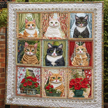 Cat Looking Out Window WU0711034CL Quilt