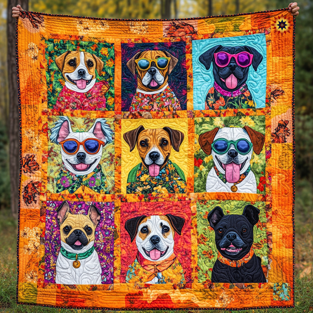 Colorful Dog WY2011033CL Quilt