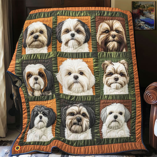 Energetic Shih Tzu  WX2612023CL Quilt