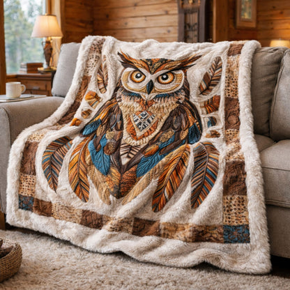 Tribal Owl CW1901003CL Faux Fur Throw Blanket