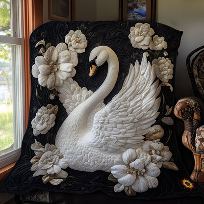 Flower White Swan WY1411025CL Quilt