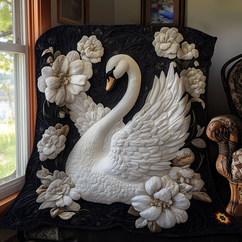 Flower White Swan WY1411025CL Quilt