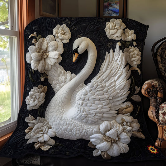 Flower White Swan WY1411025CL Quilt