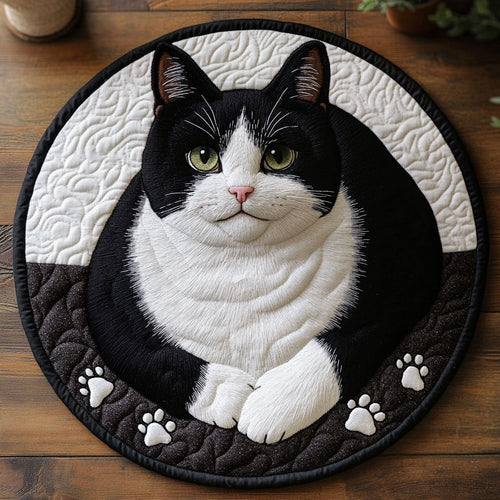 Tuxedo Cat CP2304008CL Quilted Round Mat