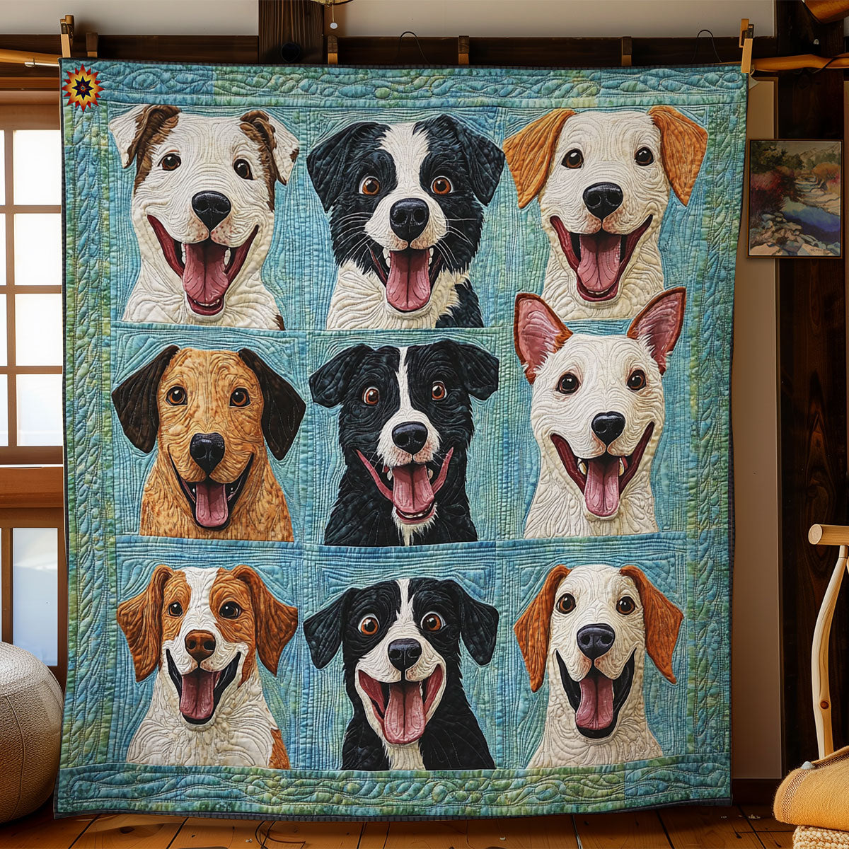 Happy Portrait Dog WY1311007CL Quilt