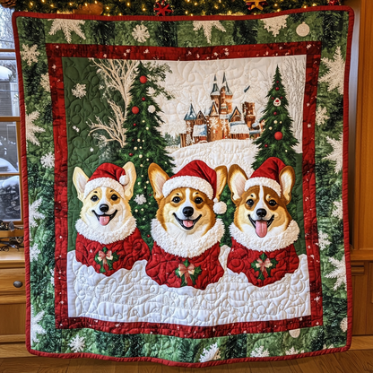 Merry Christmas Corgi XR2409015CL Quilt