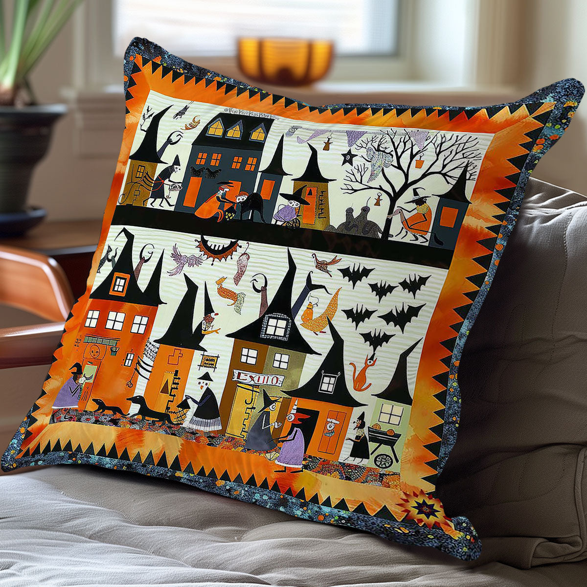 Halloween Witches' Secret Meeting WN0310104CL Quilt Pillow Case