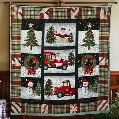 Santa’s Red Truck And Snowman WN1109044CL Quilt