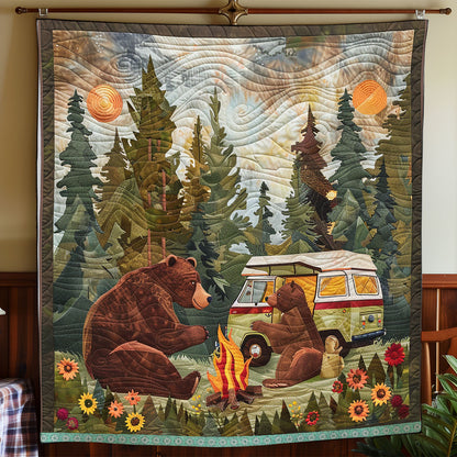 Cute Camping Brown Bear WP0609012CL Quilt