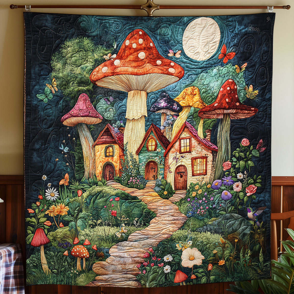 Mushroom Village WY1811053CL Quilt