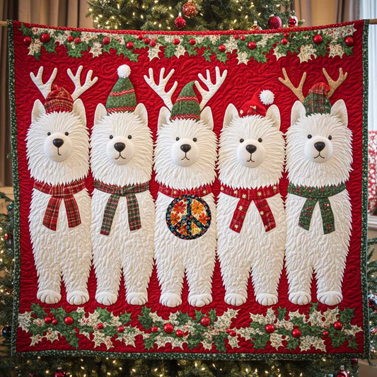 Samoyed Christmas Joy WN3110052CL Quilt