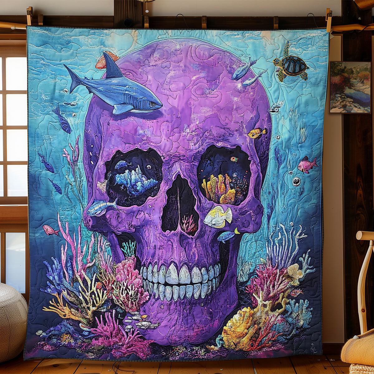 Ocean Skull WY3010023CL Quilt