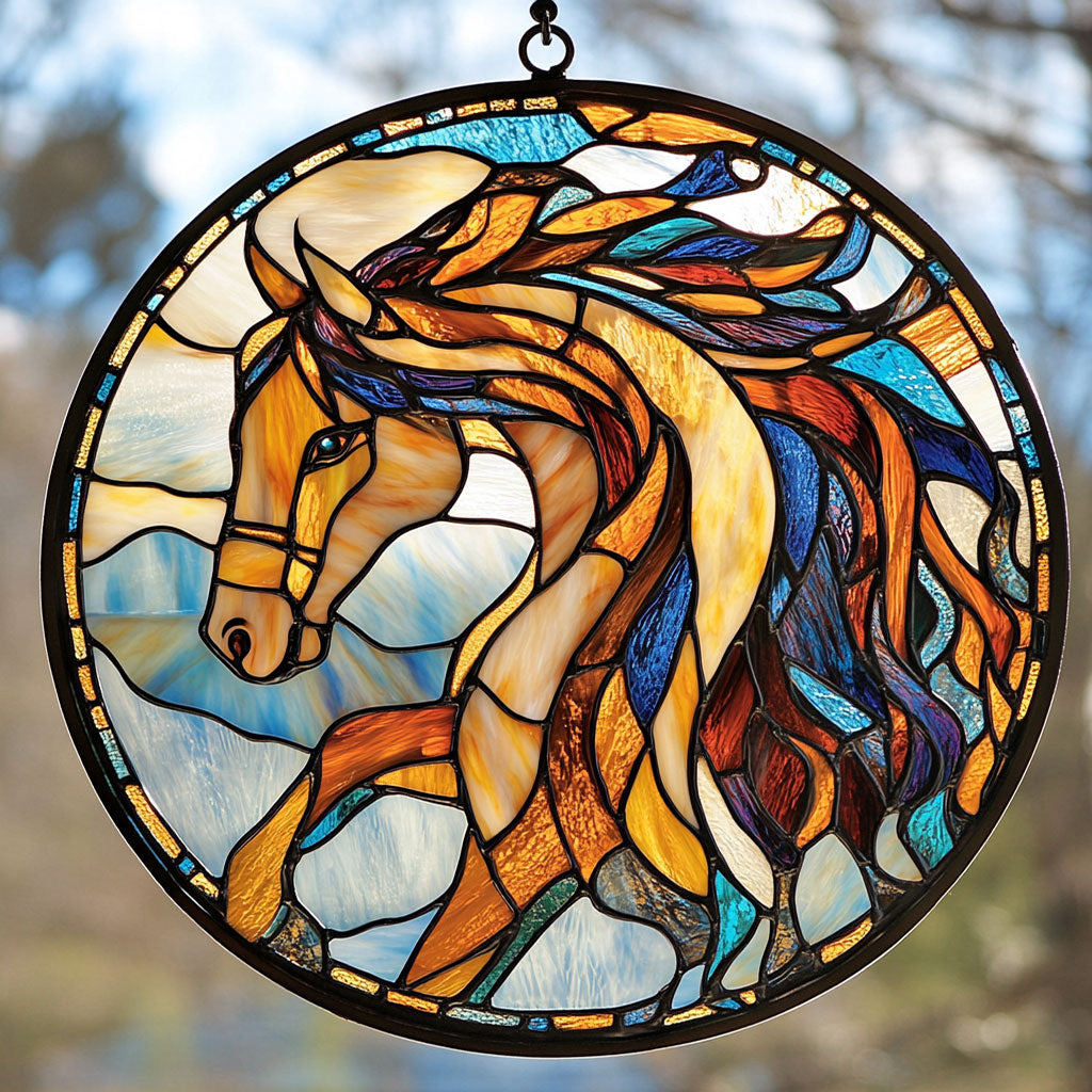 Horse WJ1510037CL Stained Glass Suncatcher