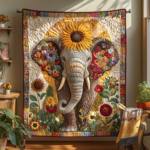 Elephant Flower WX0811015CL Quilt