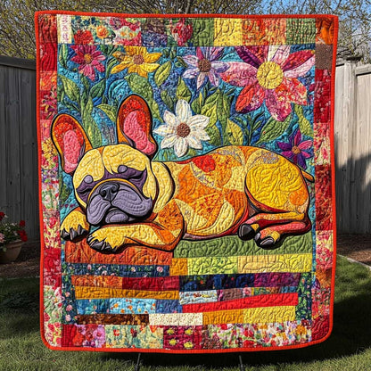 French Bulldog Flower Nap WN2709149CL Quilt