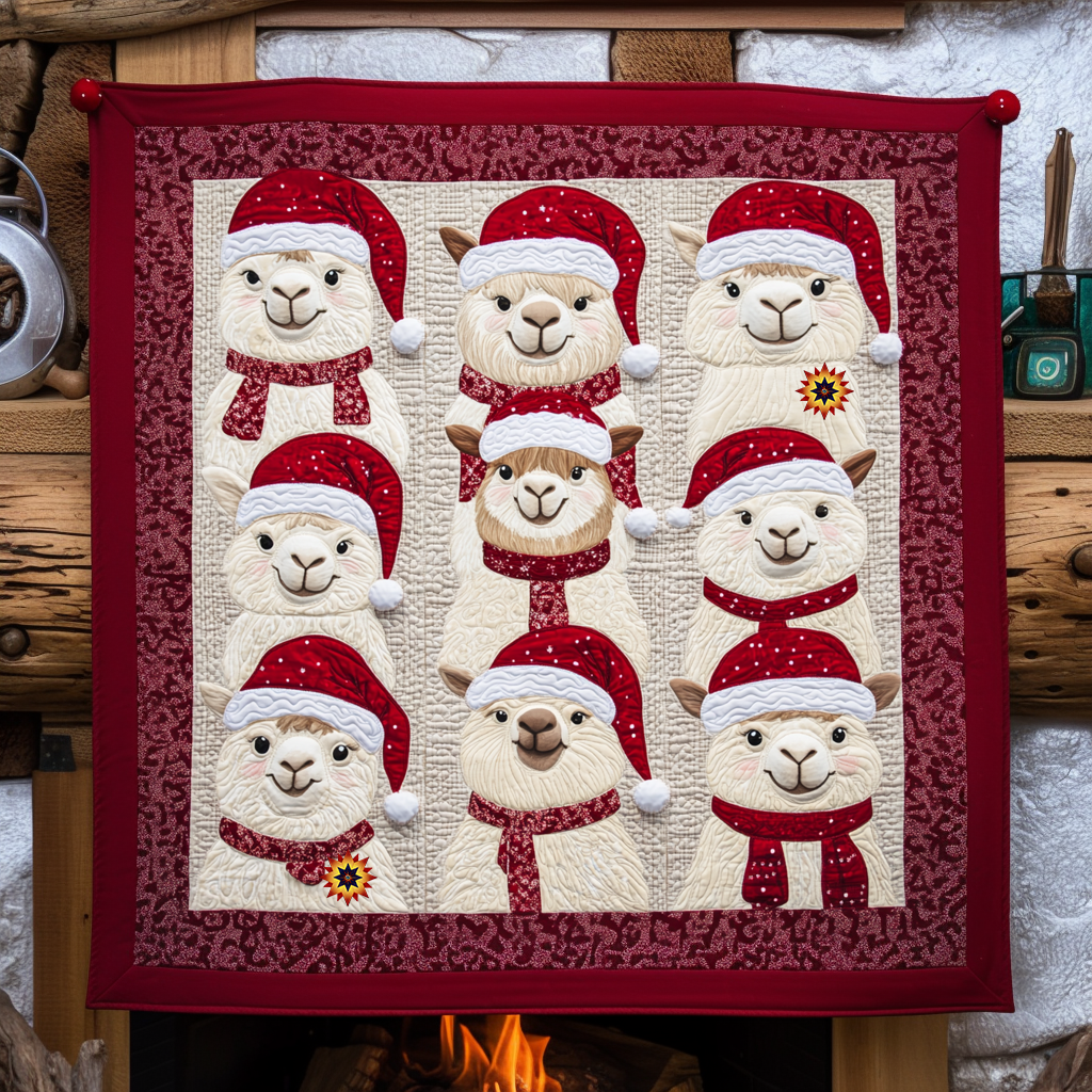 Cute Christmas Llamas XR0912005CL Quilt