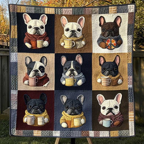 Coffee Time French Bulldog WP0810014CL Quilt