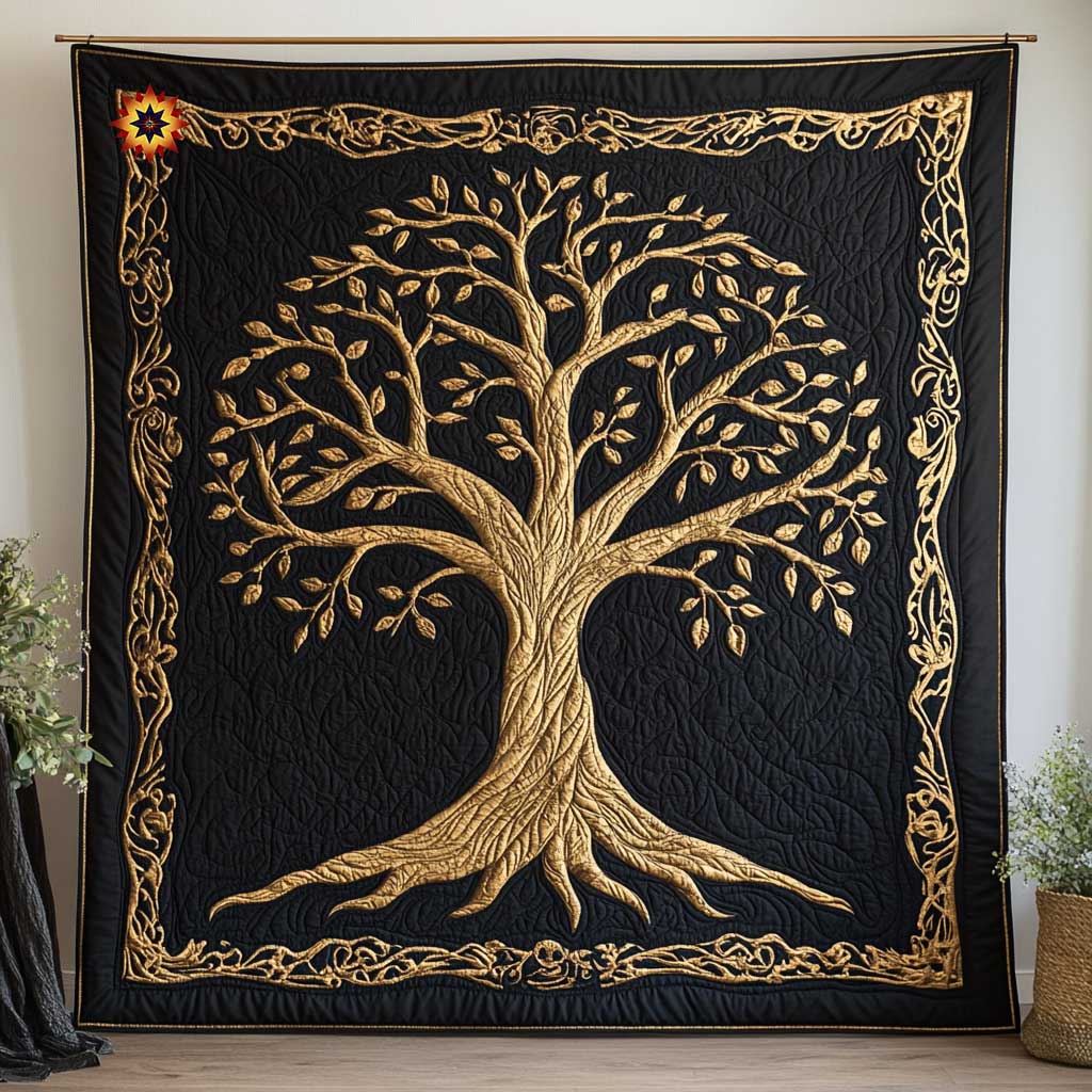 Ancient Golden Tree Of Life WP1312001CL Quilt