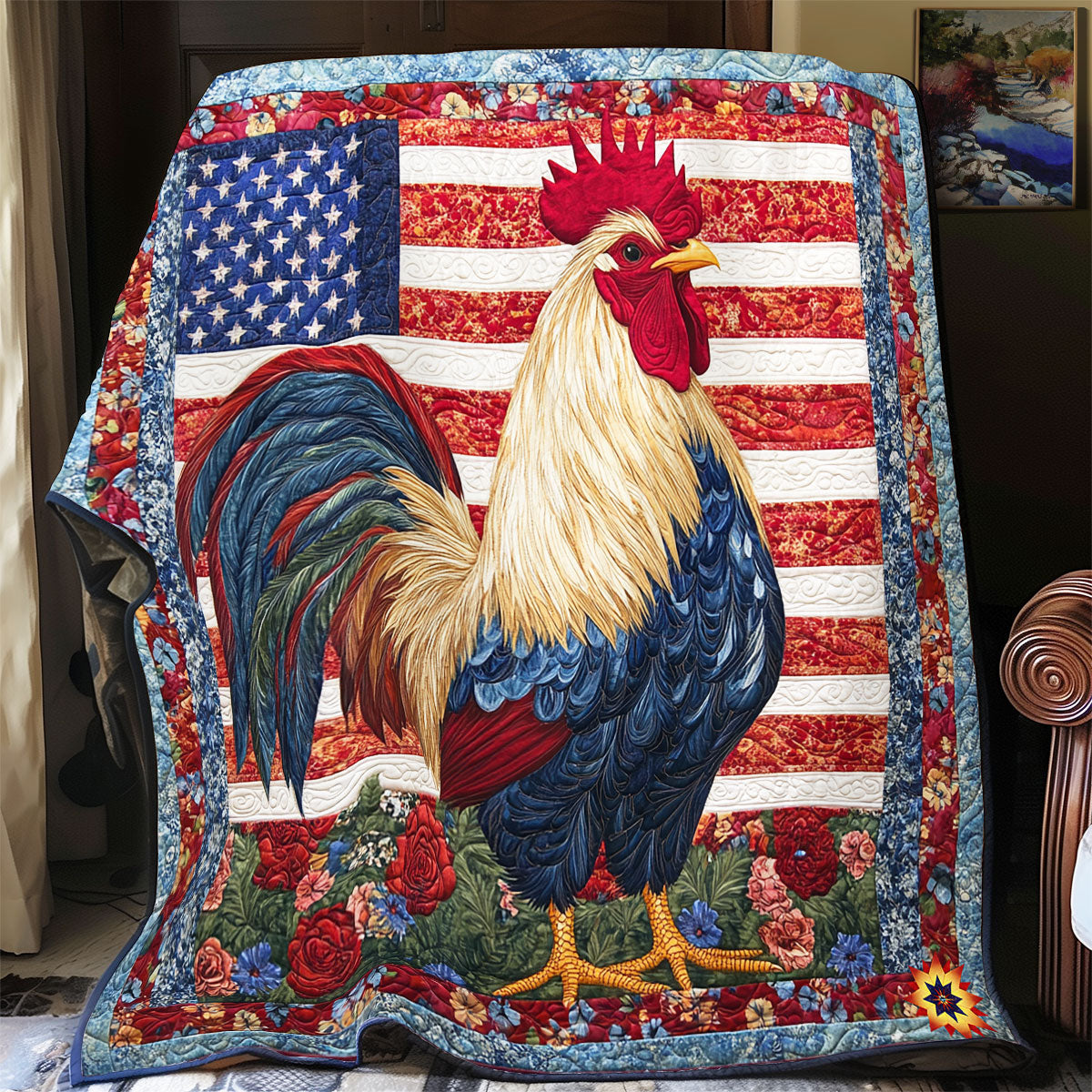 America Rooster WY2111042CL Quilt