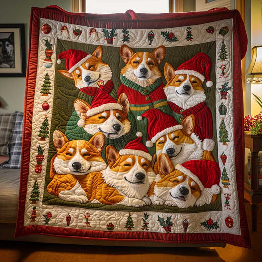 Santa Clause Corgi WP1009046CL Quilt