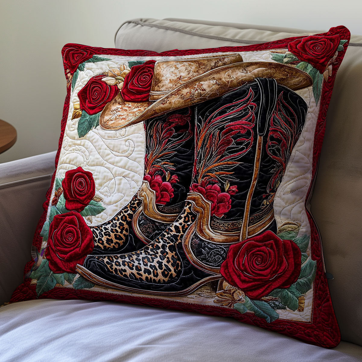Cowboy Boots Rose WY1012005CL Quilt Pillow Case