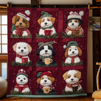 Snuggly Dogs With Hot Cups WN3009017CL Quilt