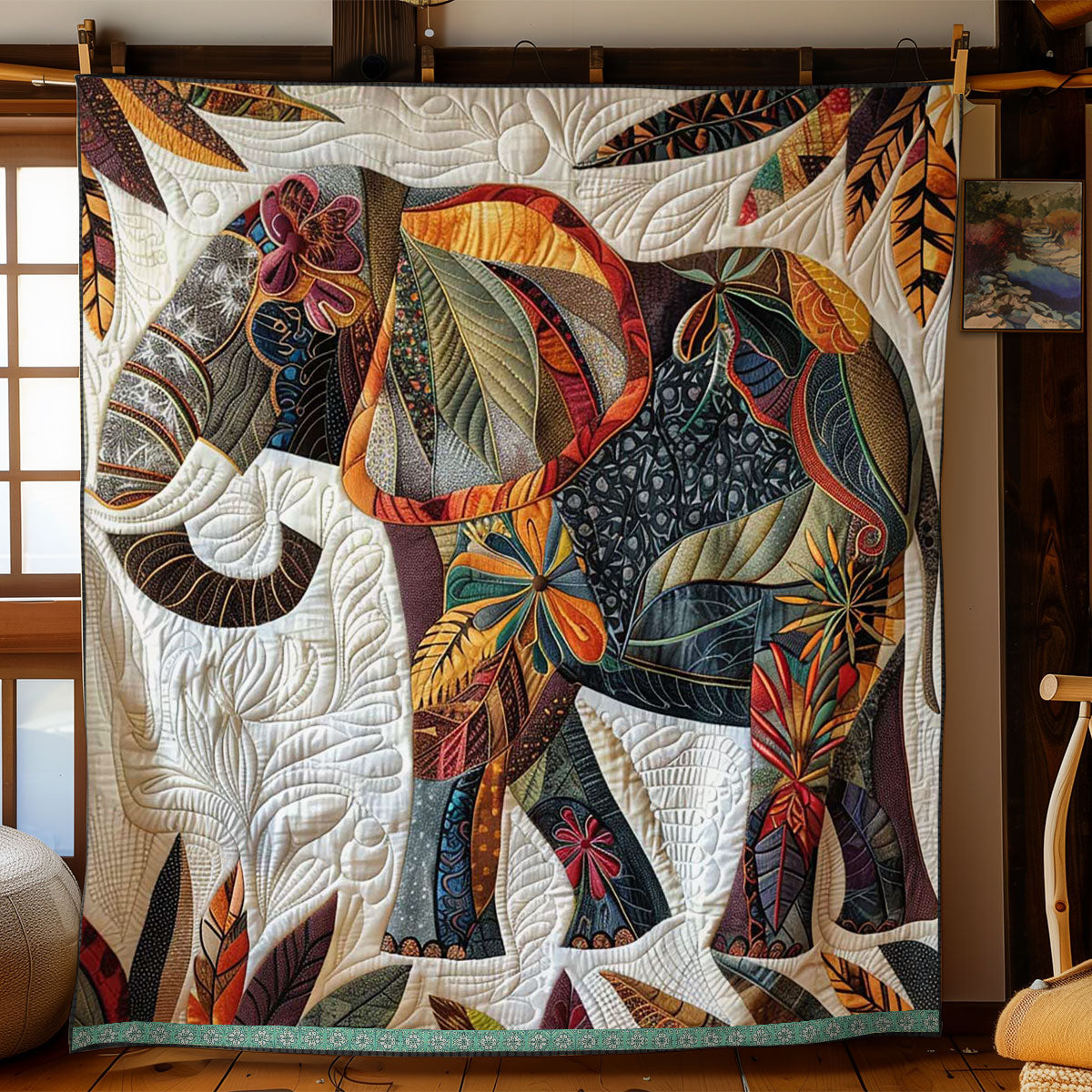 Native American Elephant WJ2309008CL Quilt